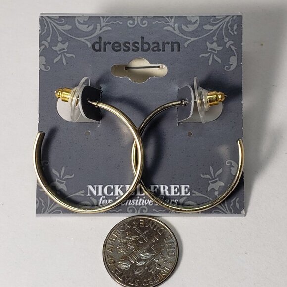 Gold tone Open Hoop Design Earrings | 1-inch | Women Fashion Jewelry - Picture 8 of 8